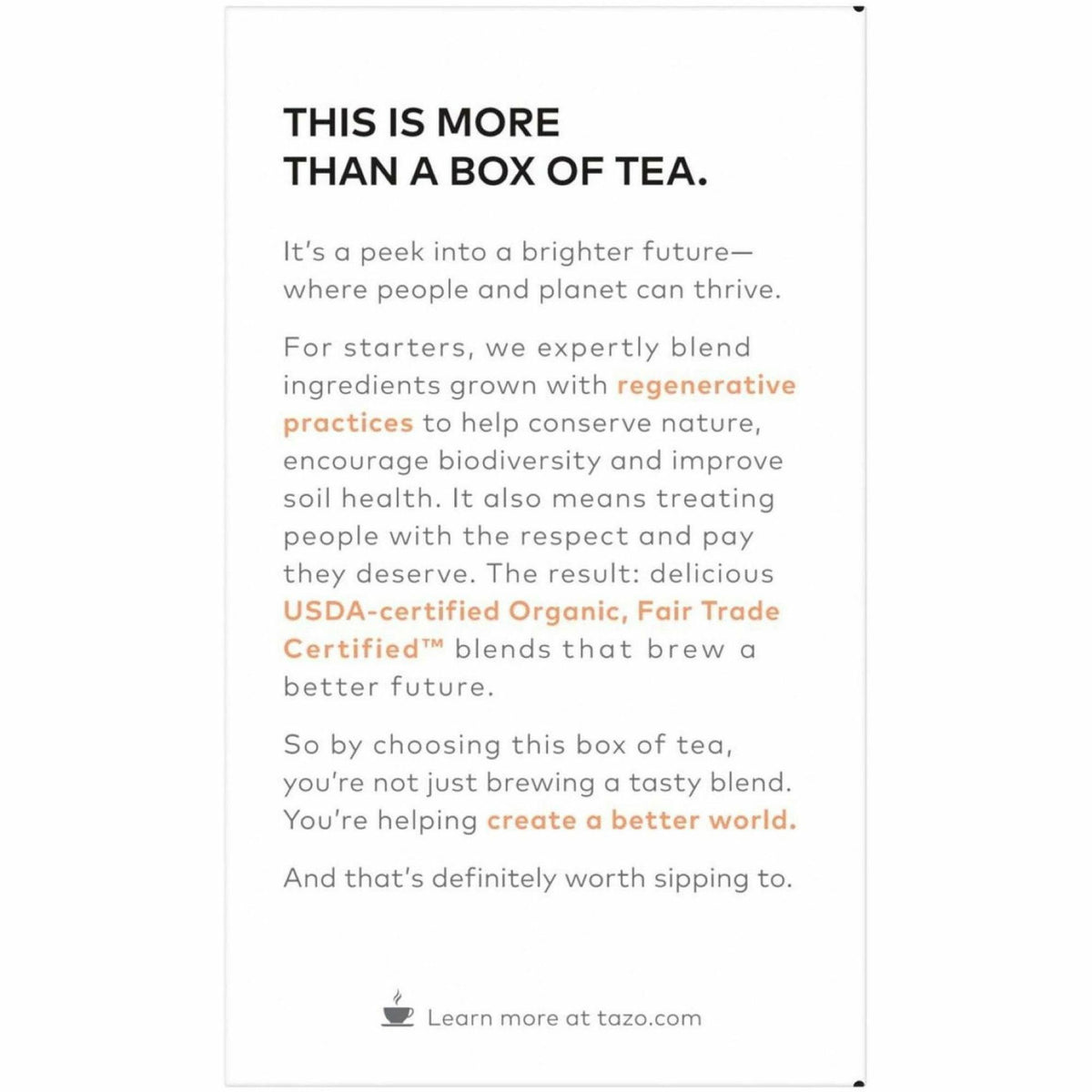 Tazo Regenerative Organic Refresh Mint Herbal Tea Bag