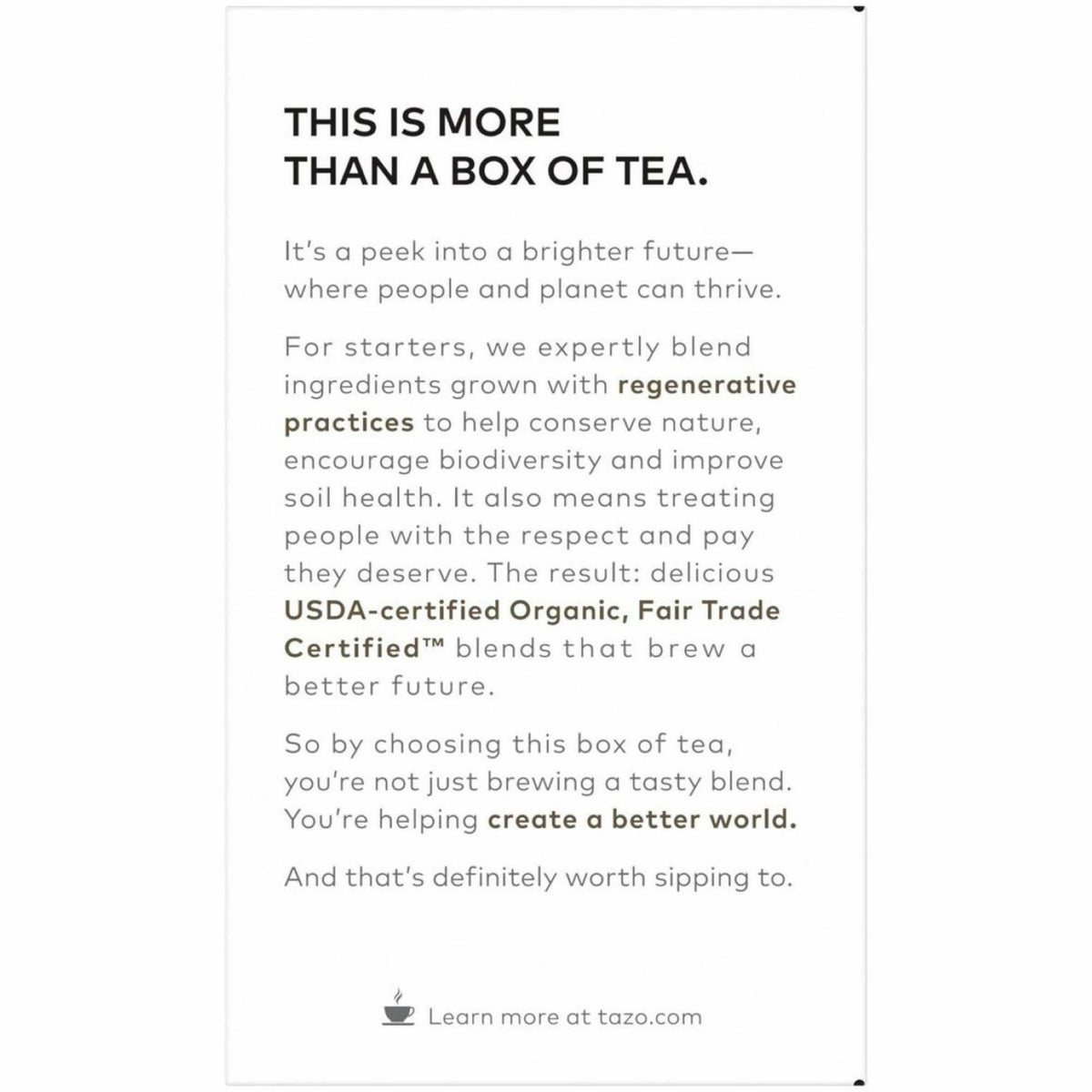 Tazo Regenerative Organic Earl Grey Black Tea Bag