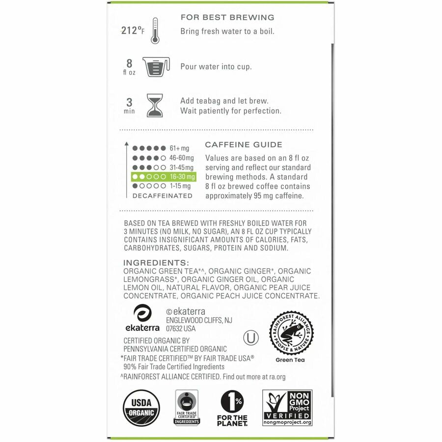 Tazo Regenerative Organic Green Ginger Green Tea Bag