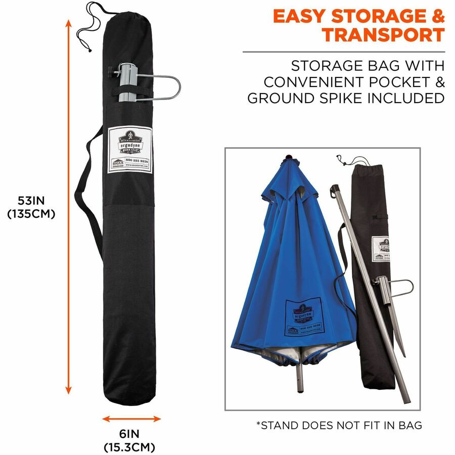 Ergodyne SHAX 6199 Lightweight Work Umbrella and Stand Kit