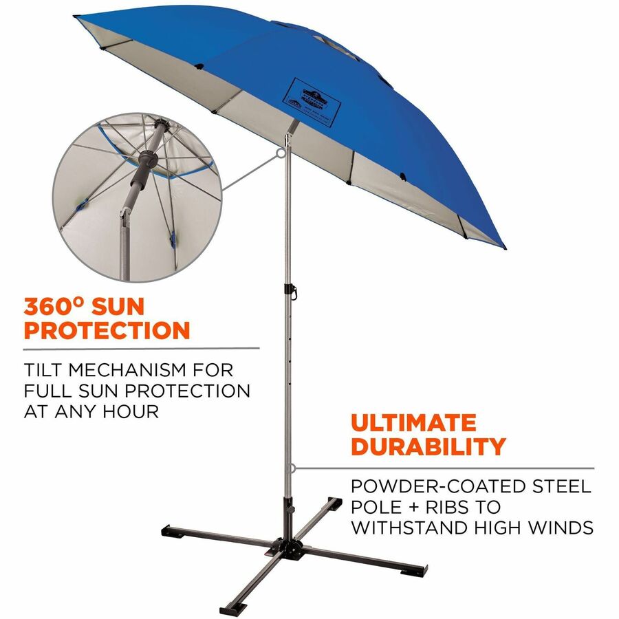 Ergodyne SHAX 6199 Lightweight Work Umbrella and Stand Kit