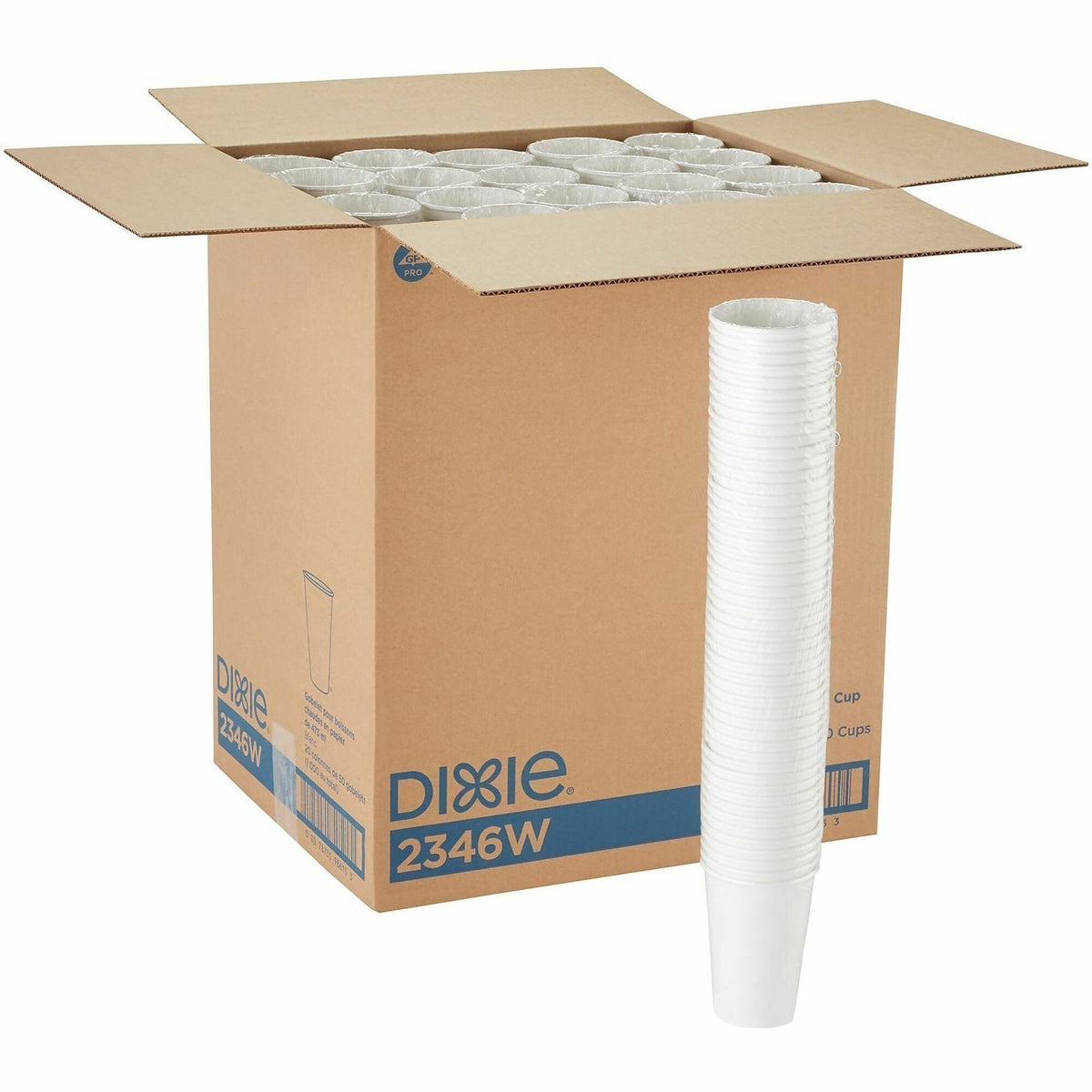 Dixie 16 Ounce Paper Hot Cups, White, 20 / Cartons / 50 Count Per Pack