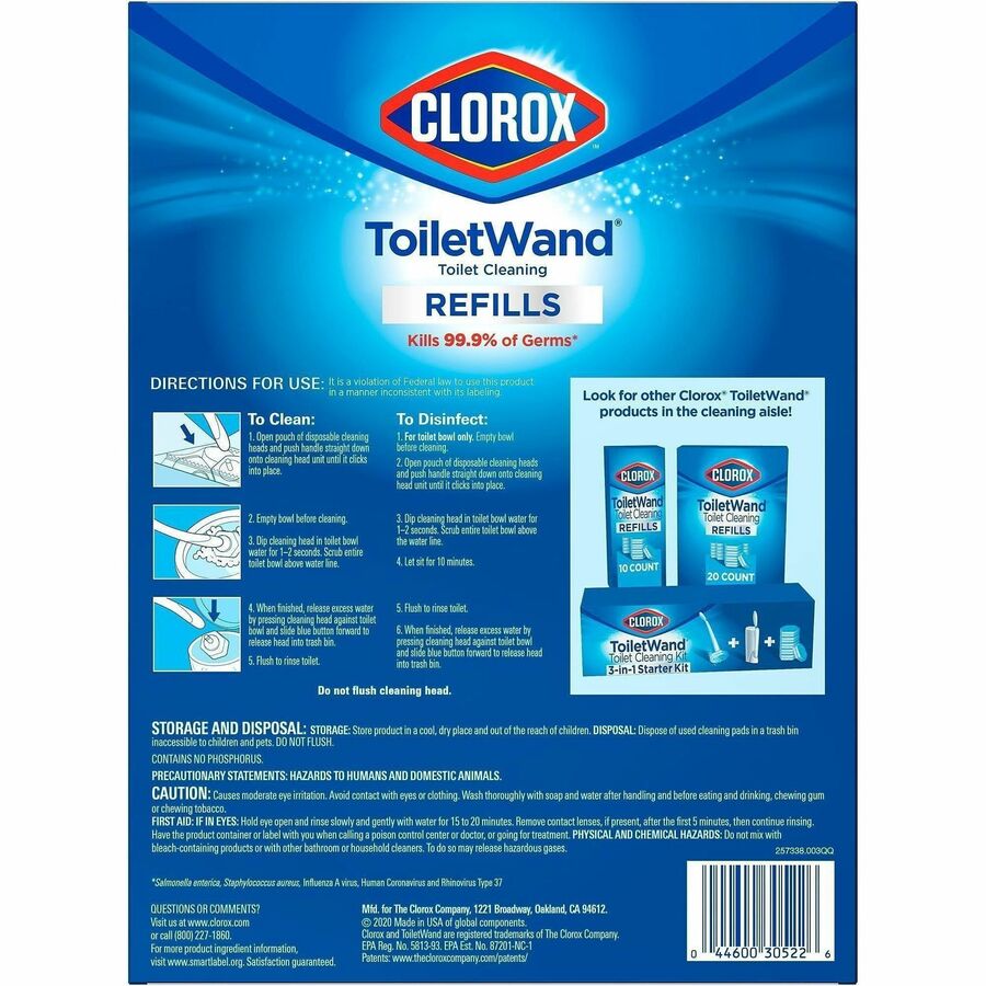 Clorox ToiletWand Toilet Cleaning and Disinfecting Scrubbing Pads Refills