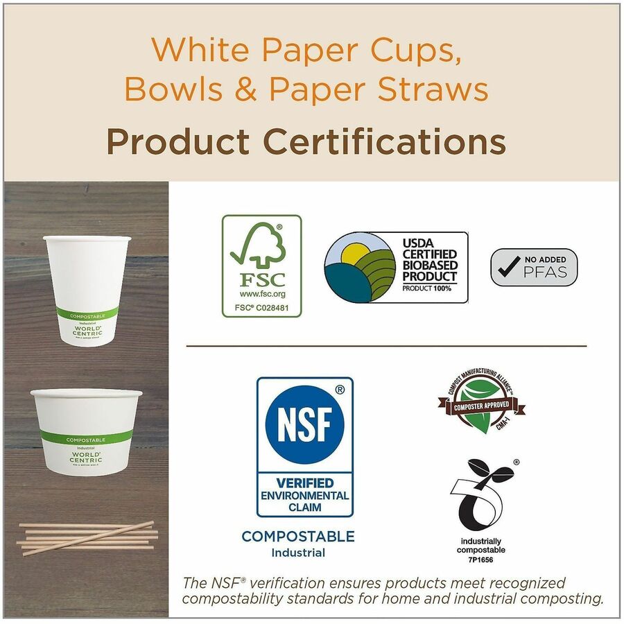 World Centric Compostable Kraft Paper Straws