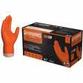 Gloveworks Industrial Orange Raised Diamond Texture Nitrile Disposable Gloves