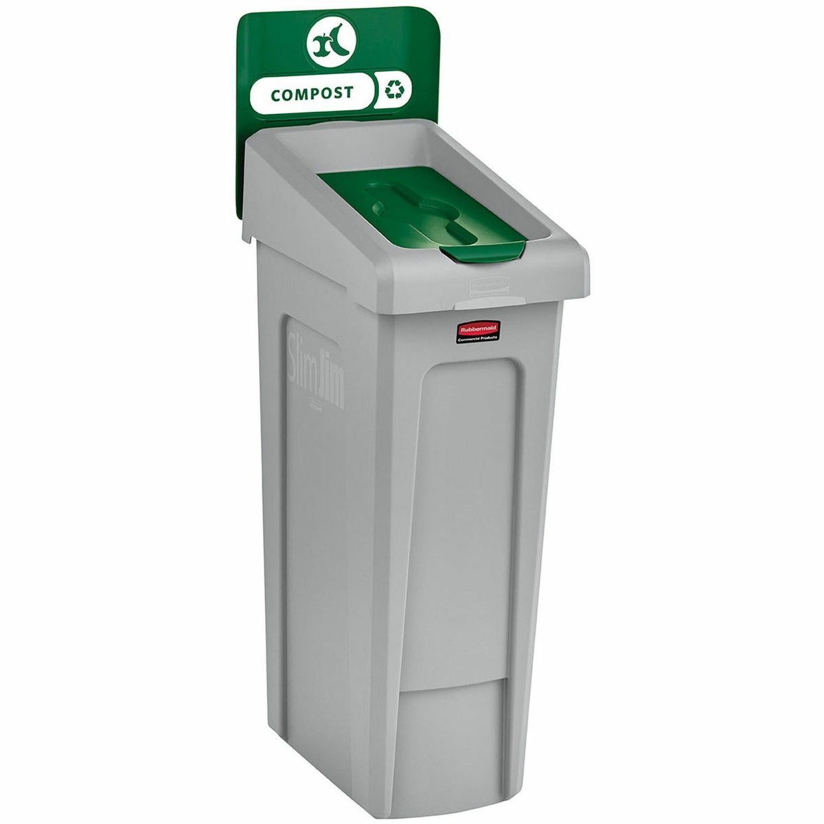 Rubbermaid Commercial Slim Jim Recycling Station 1-Stream Compost, 23 Gal