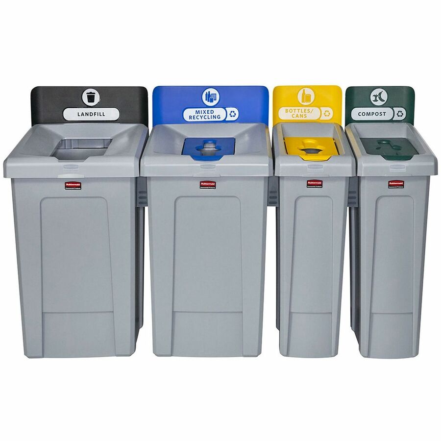 Rubbermaid Commercial Slim Jim Recycling Station 1-Stream Compost, 23 Gal