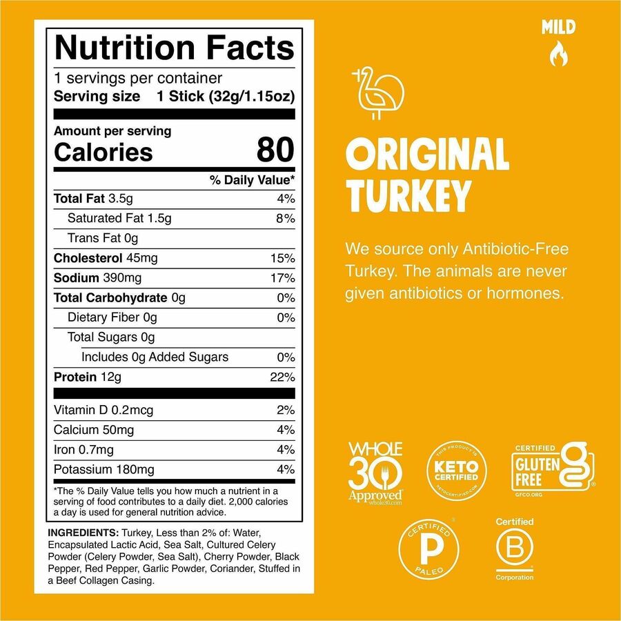 CHOMPS Original Turkey Snack Sticks