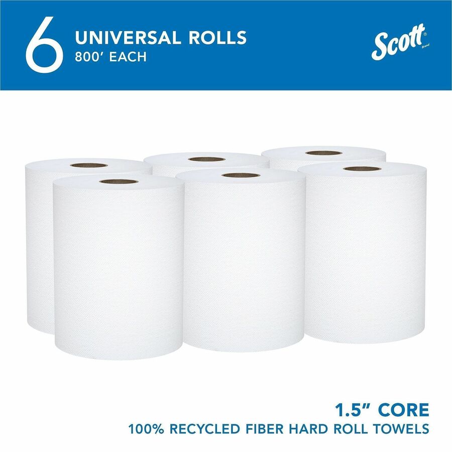Scott® Universal 100% Recycled Fiber Hard Roll Paper Towels