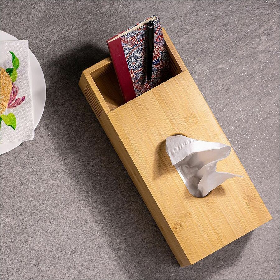 Officemate Bamboo Tissue Box