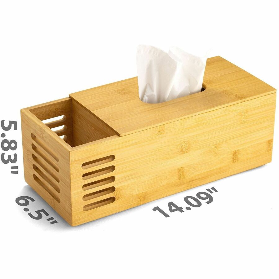 Officemate Bamboo Tissue Box