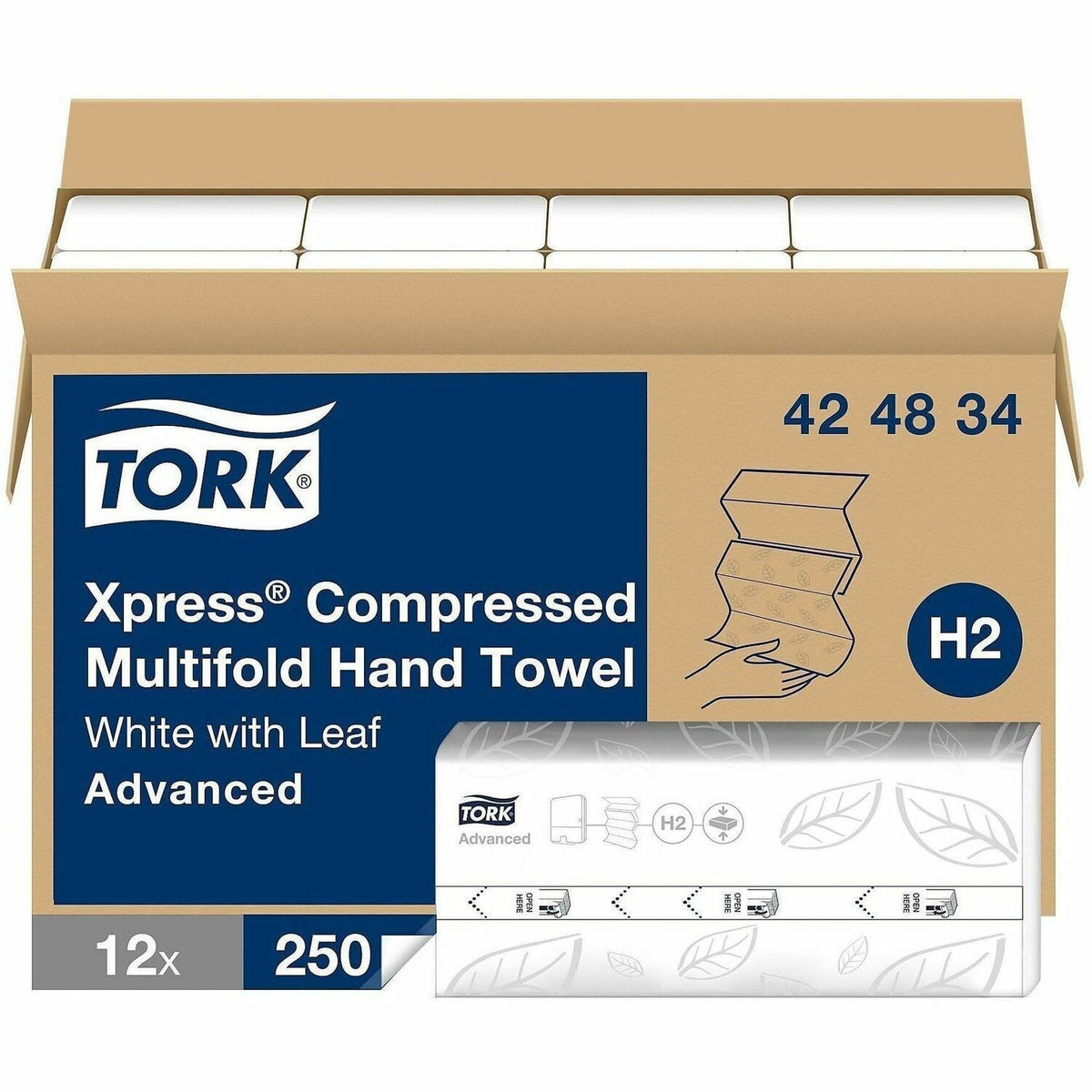 TORK Xpress Compressed Multifold Hand Towel White H2