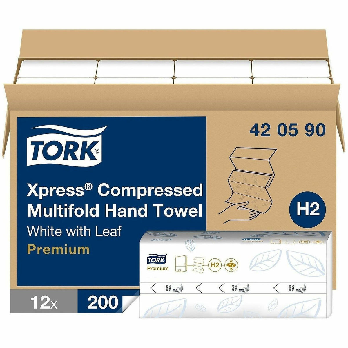 TORK Xpress Compressed Multifold Hand Towel White H2