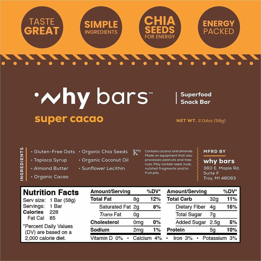 Why Bars Superfood Protein Snack Bars