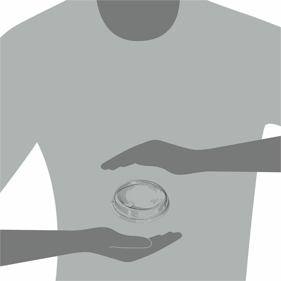 Dart 12-24 oz PET Strawless Lid - Clear