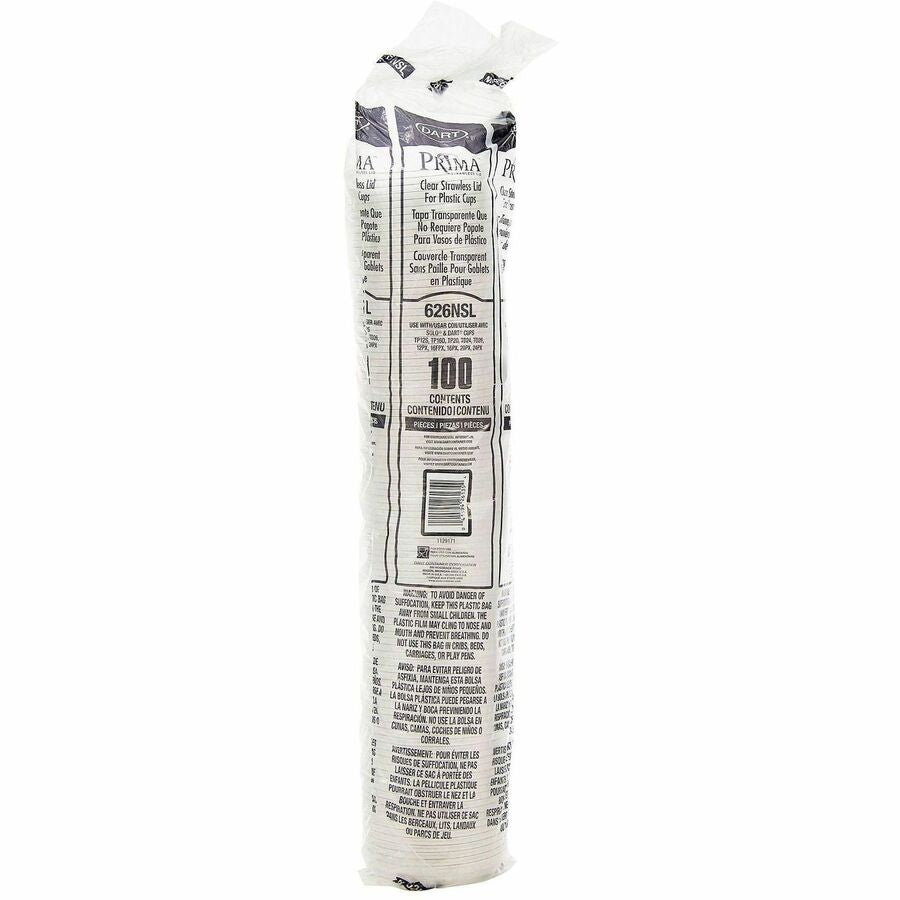 Dart 12-24 oz PET Strawless Lid - Clear