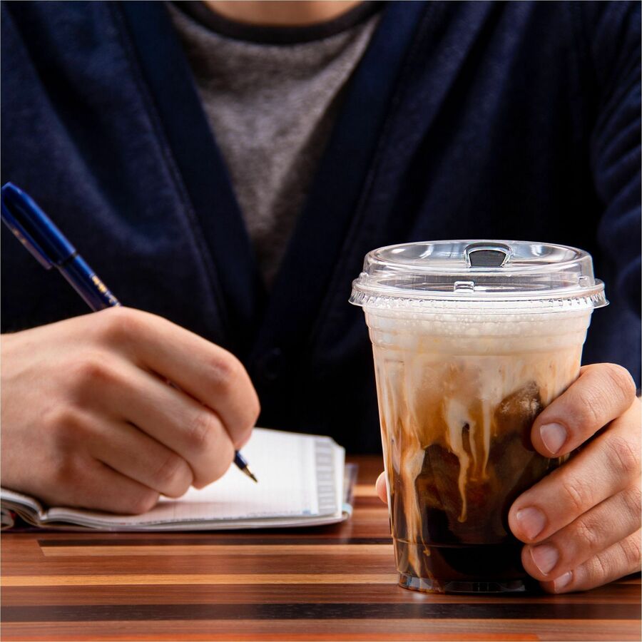 Dart 12-24 oz PET Strawless Lid - Clear