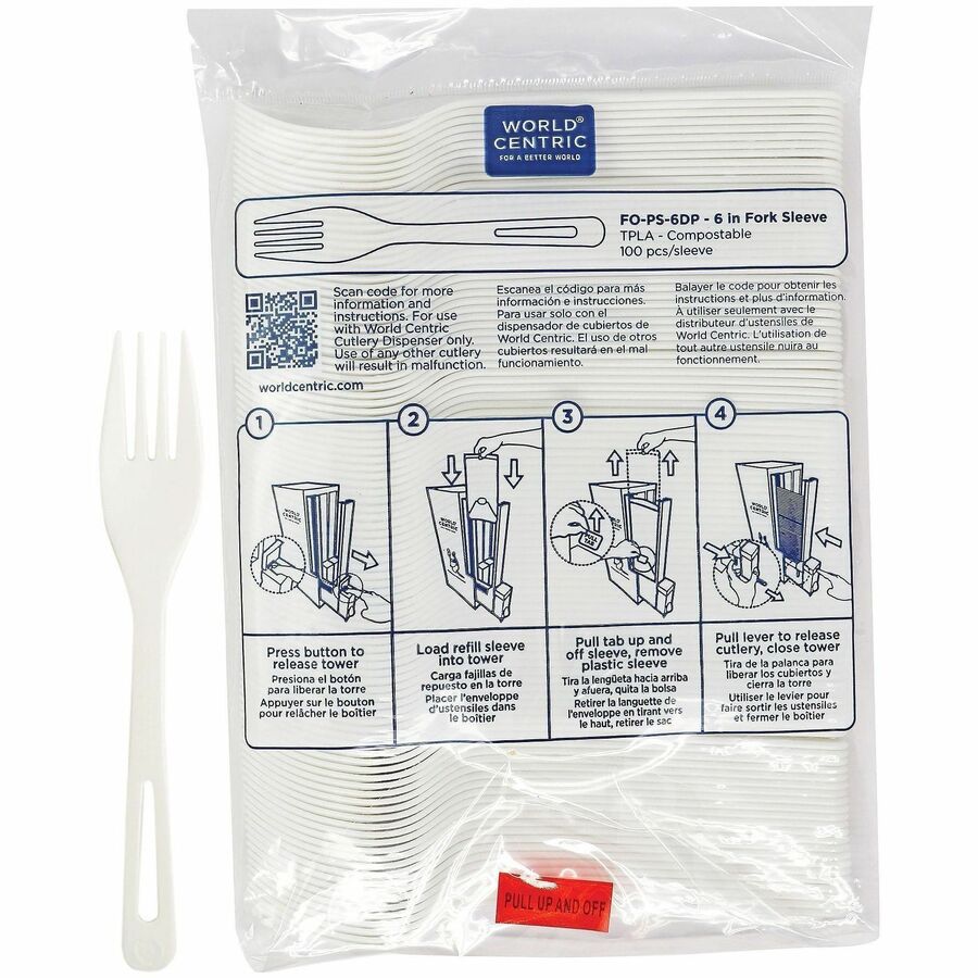 World Centric Compostable White Utensil Refill Sleeves