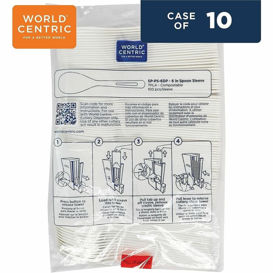 World Centric Compostable White Utensil Refill Sleeve