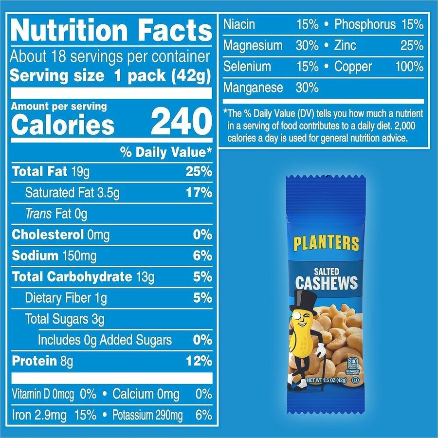 Green Rabbit Planters Salted Cashews Snack Packs