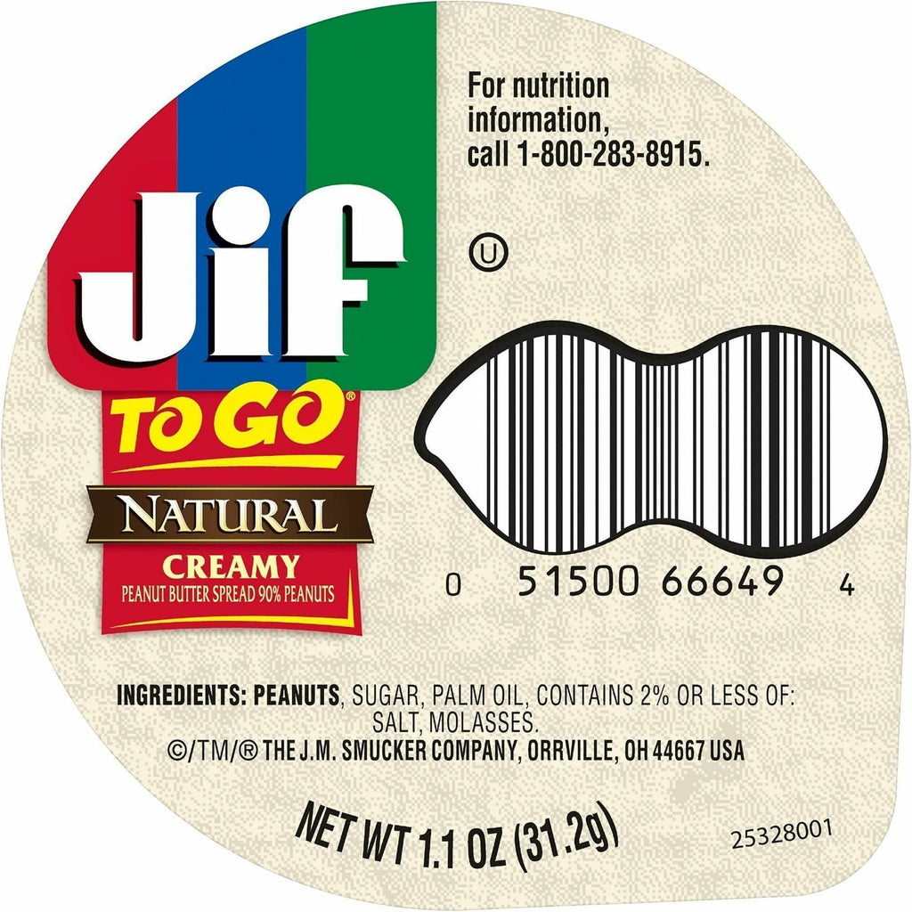 Jif To-Go Creamy Natural Peanut Butter Cups