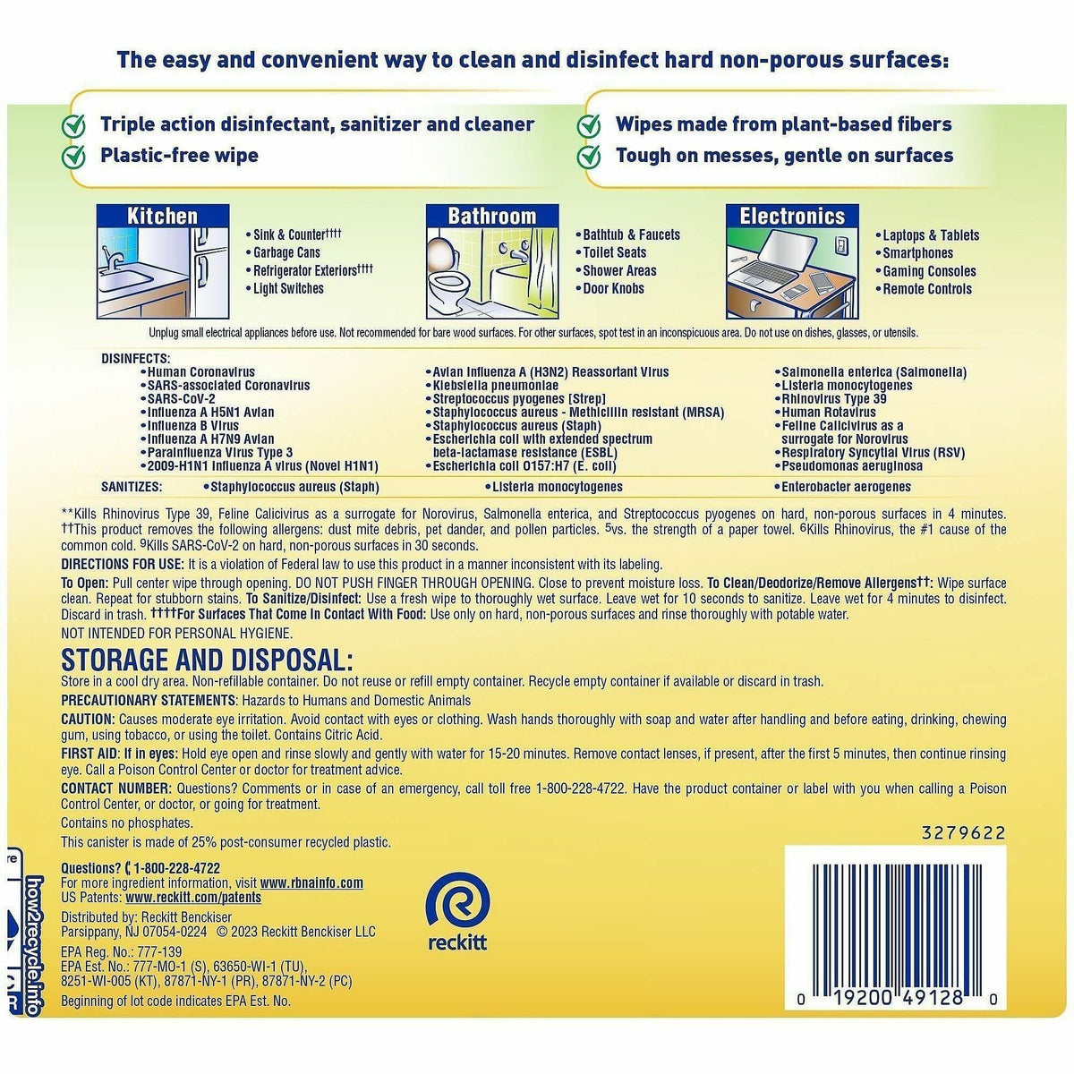 Lysol Plant-Based Fiber Disinfecting Wipes