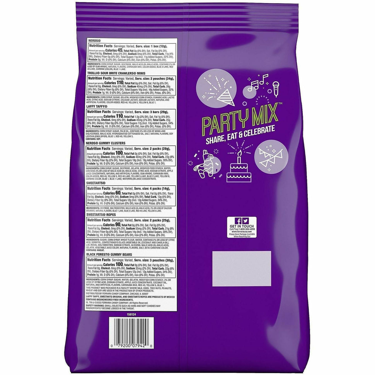 Green Rabbit Nerds Party Mix Candy Variety Pack