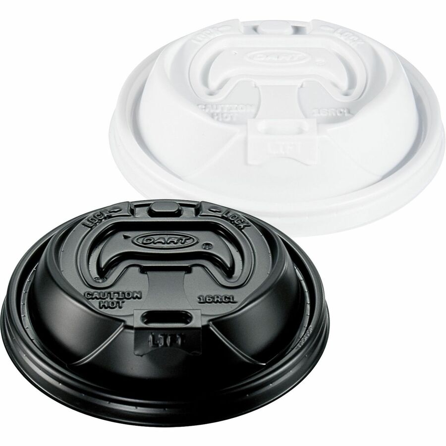Dart Black Plastic Reclosable Lids