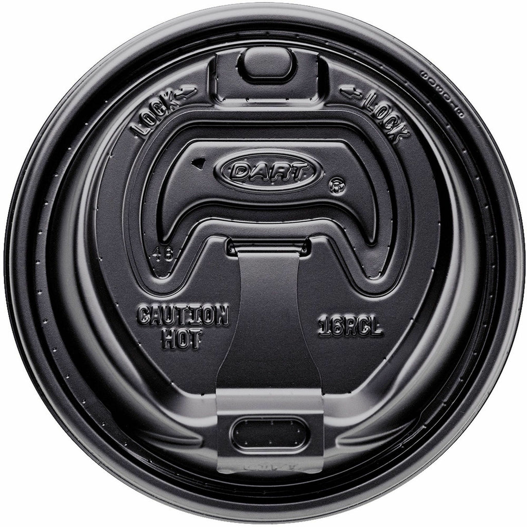 Dart Black Plastic Reclosable Lids