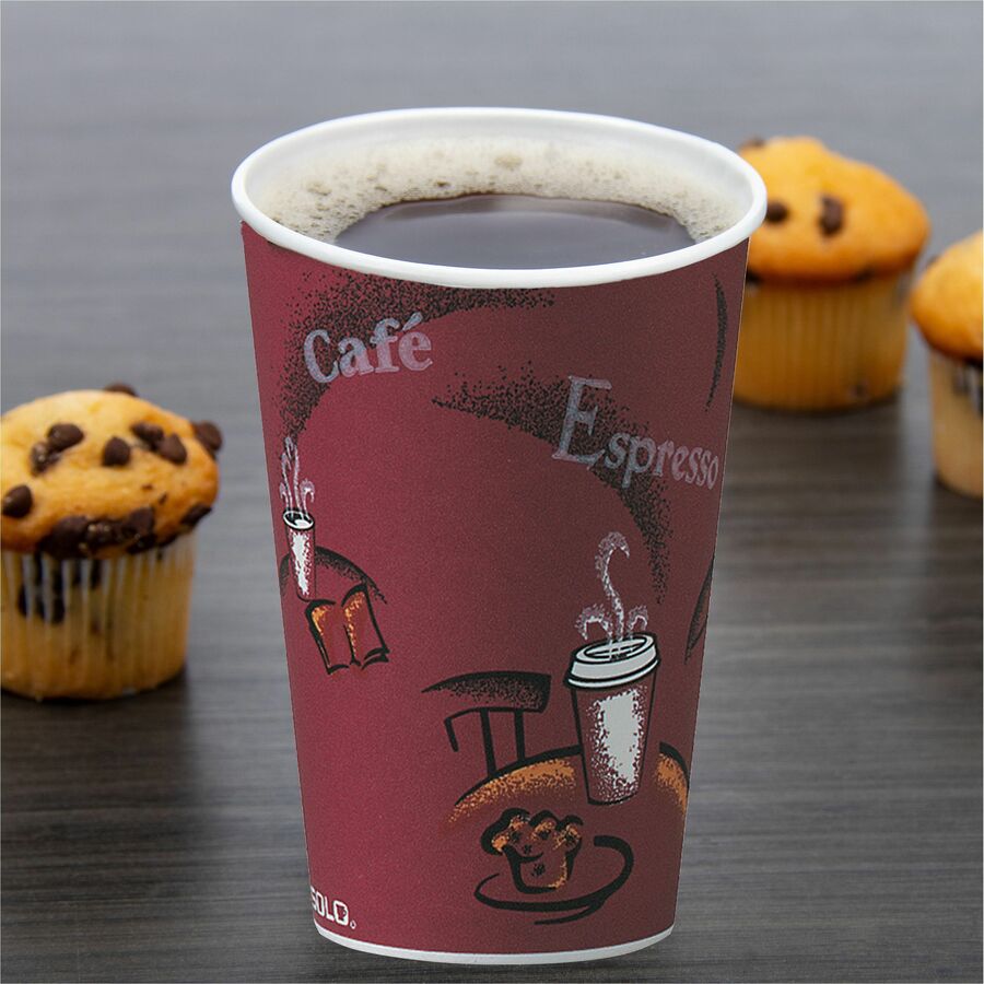 Solo 8 oz Bistro Design Hot Cups