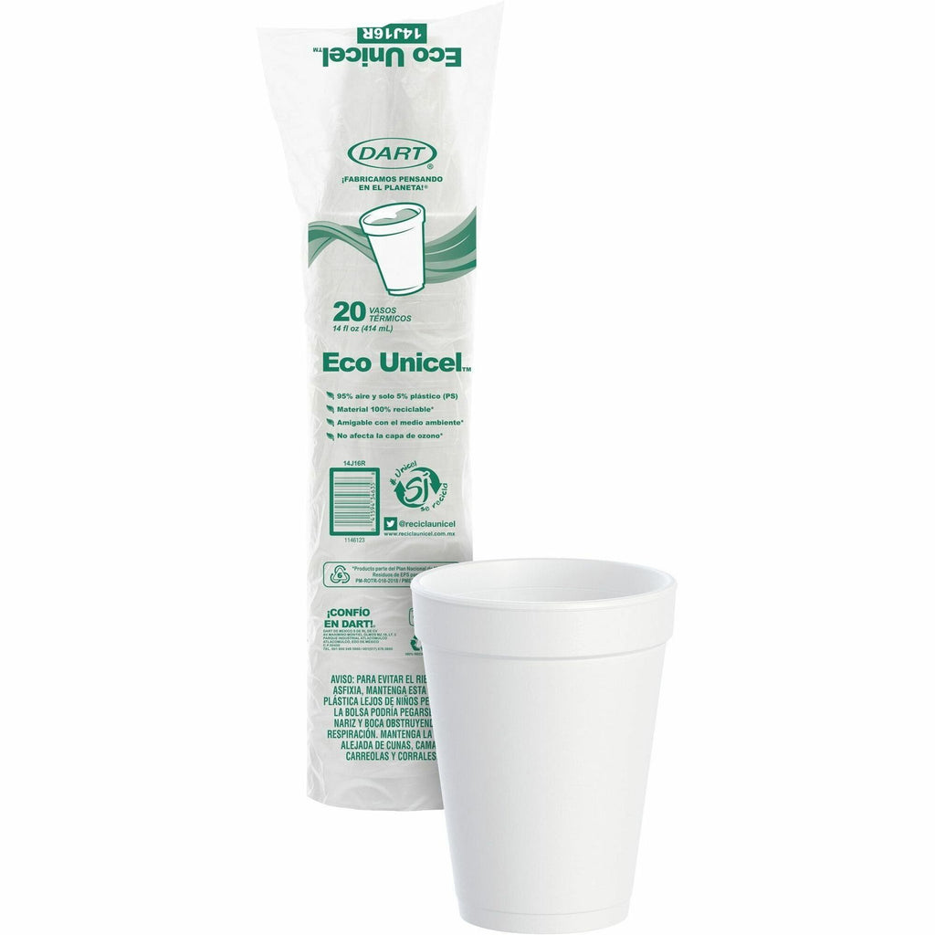 Dart J Cup 14 oz Squat Insulated Foam Cups