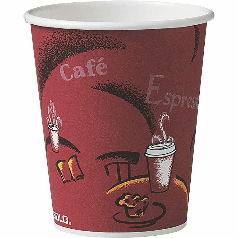 Solo 10 oz Bistro Design Disposable Paper Cups