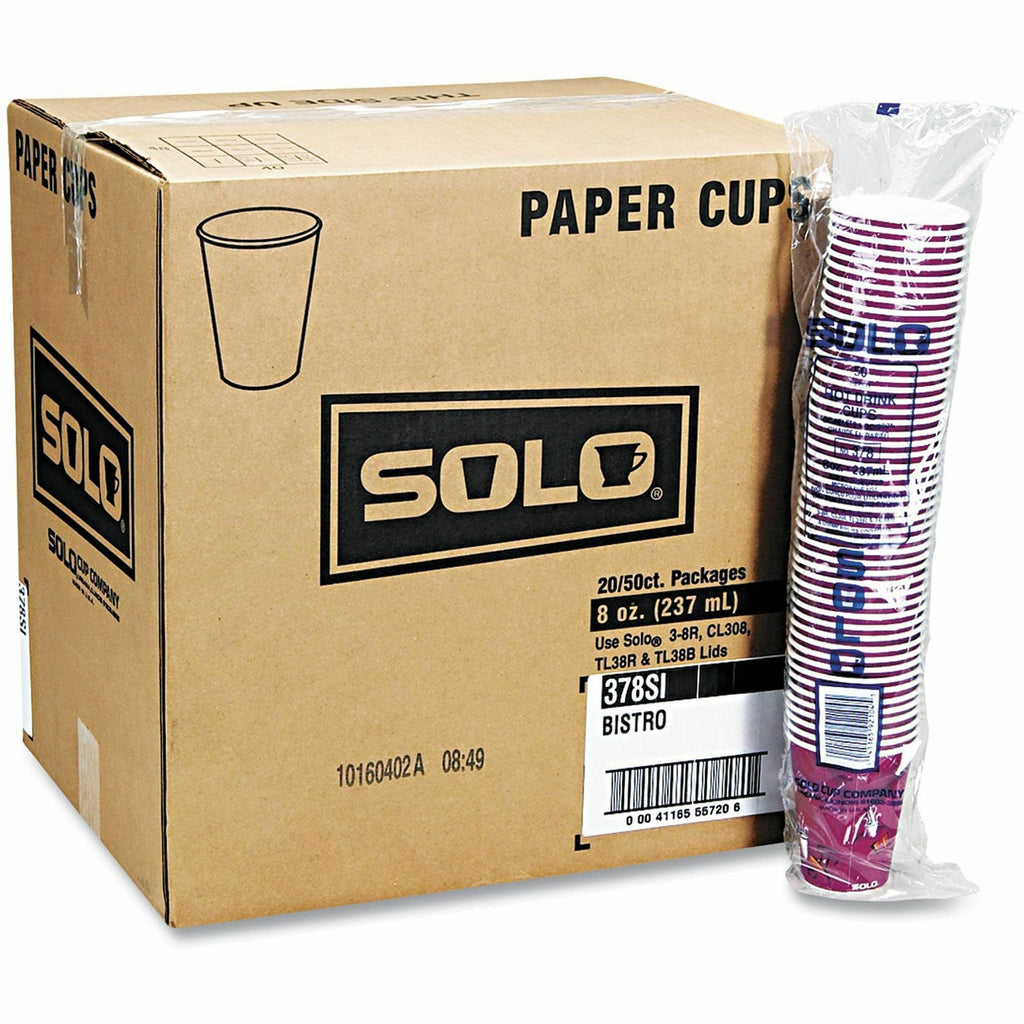 Solo 10 oz Bistro Design Disposable Paper Cups