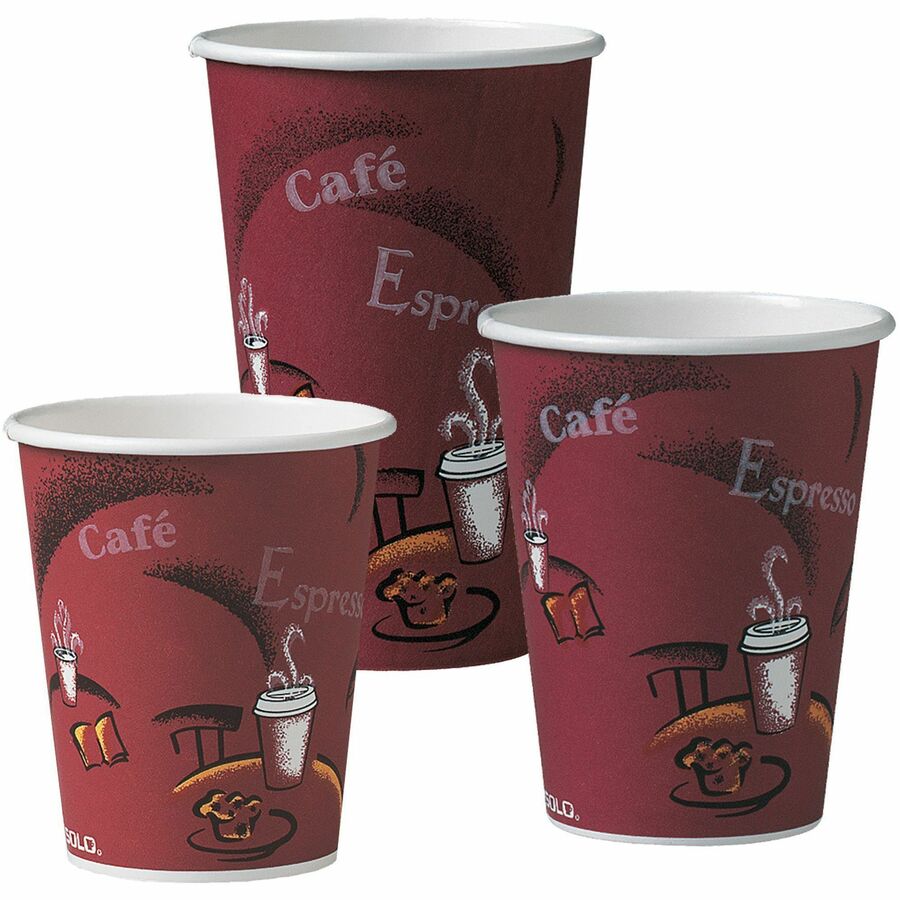 Solo 10 oz Bistro Design Disposable Paper Cups