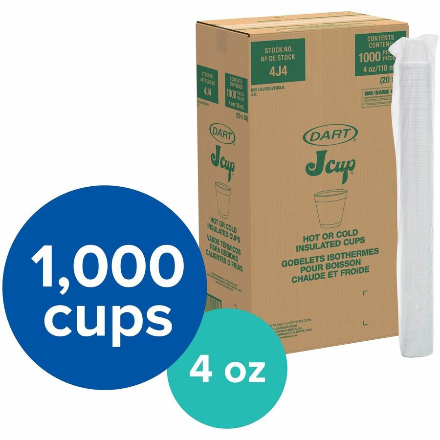 Dart J Cup 4 oz Insulated Foam Cups