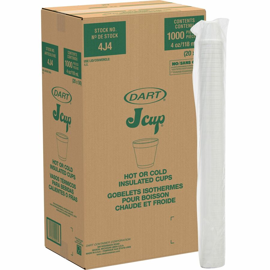 Dart J Cup 4 oz Insulated Foam Cups
