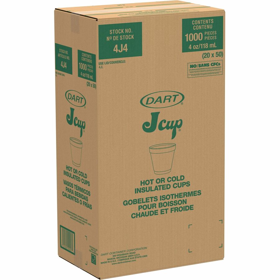 Dart J Cup 4 oz Insulated Foam Cups