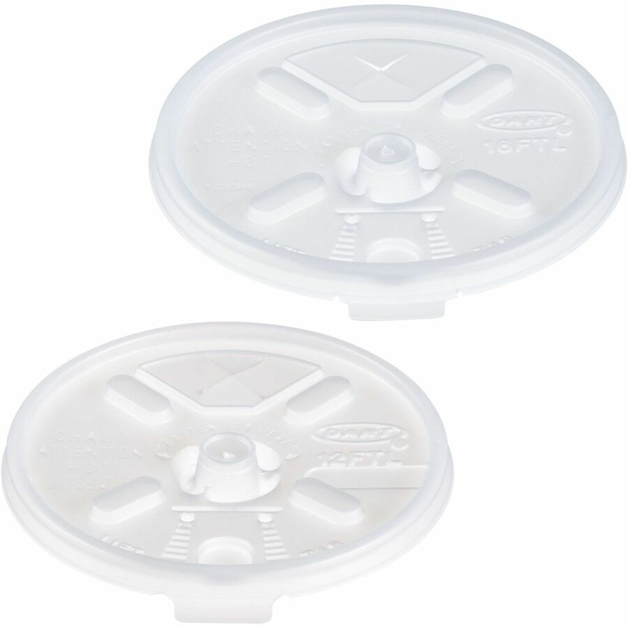 Dart 12-24 oz Foam Cup Straw-Slotted Lid with Lift n' Lock