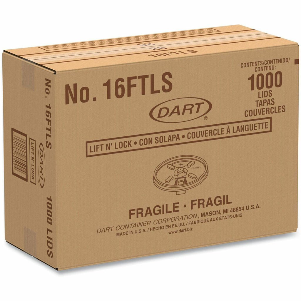 Dart 12-24 oz Foam Cup Straw-Slotted Lid with Lift n' Lock