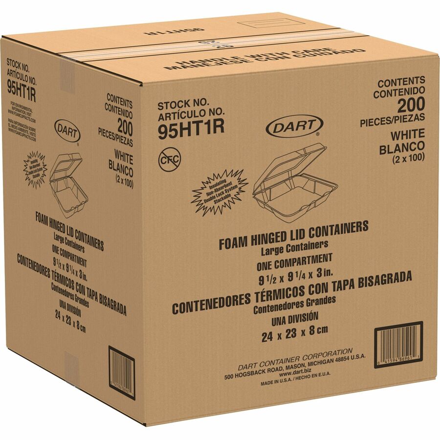 Dart 9-1/2" Single-Compartment Foam Containers