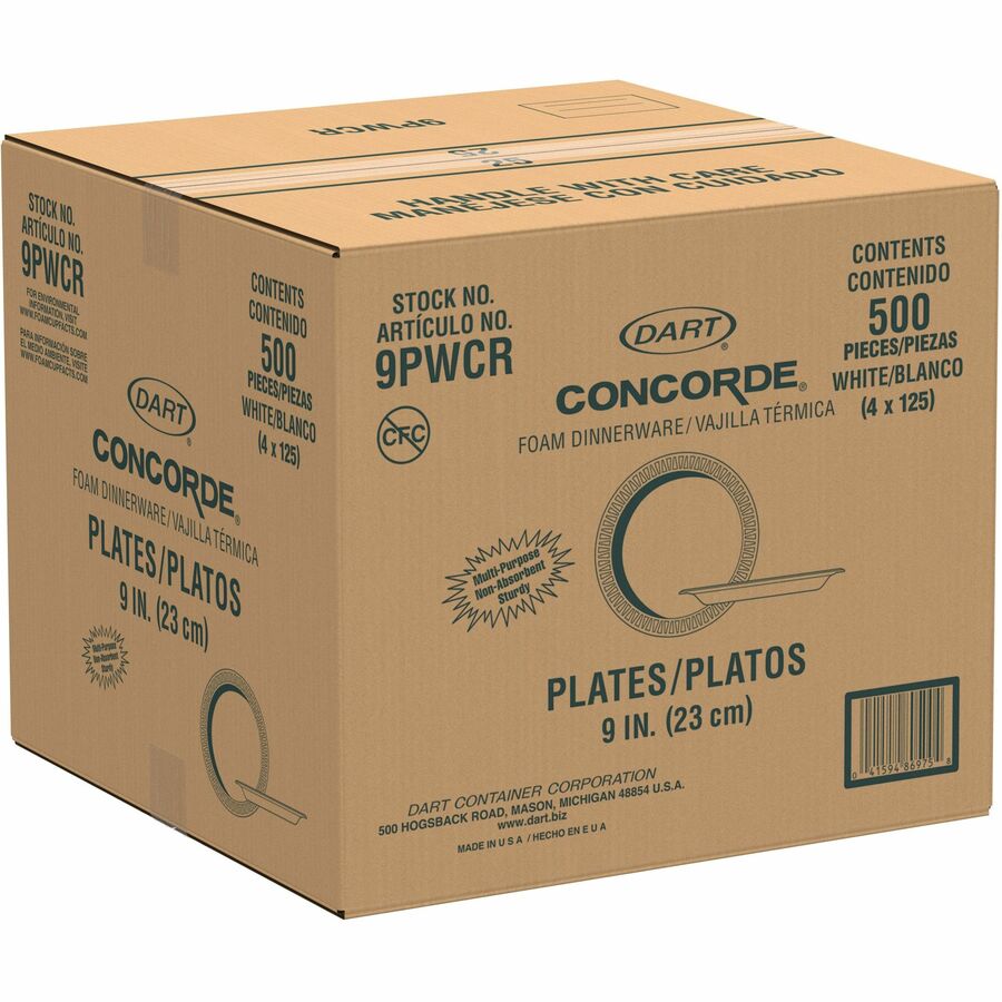 Dart Concorde 9" Nonlaminated Foam Plates
