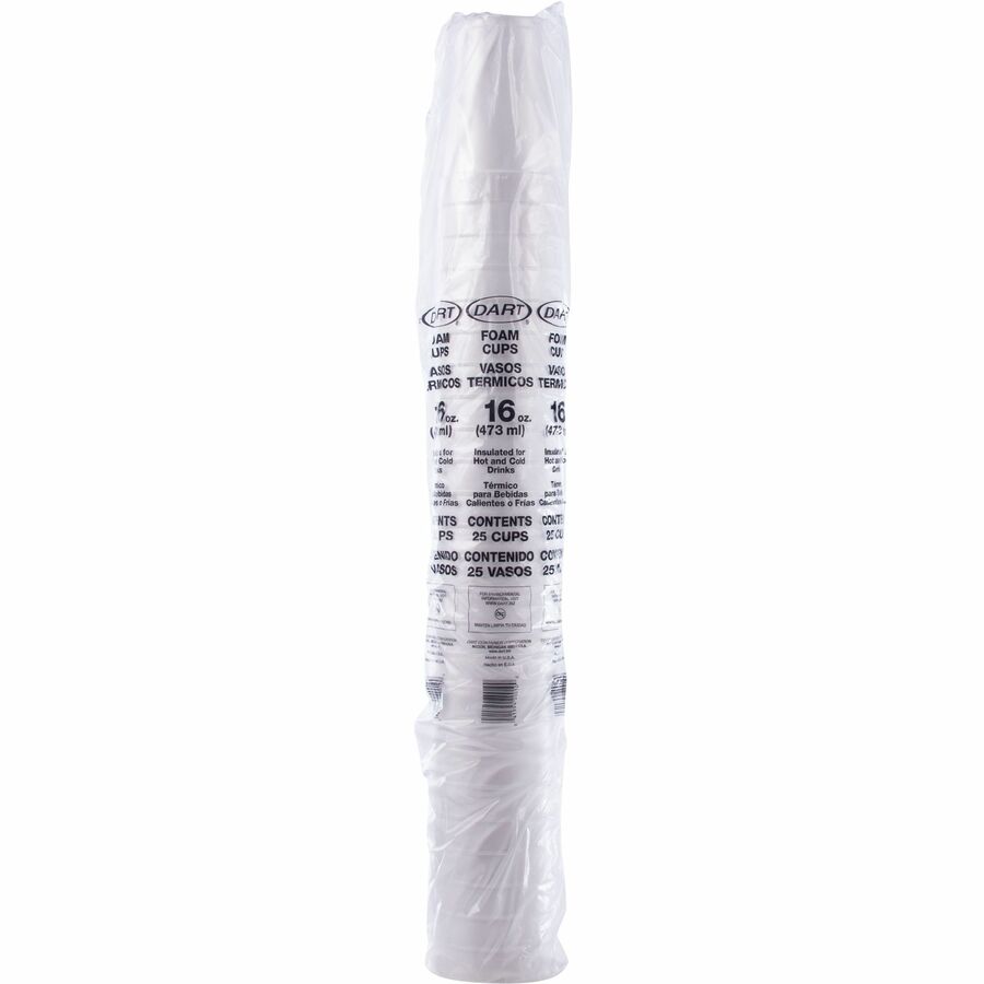 Dart J Cup 16 oz Insulated Foam Cups