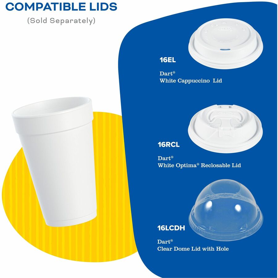 Dart J Cup 16 oz Insulated Foam Cups