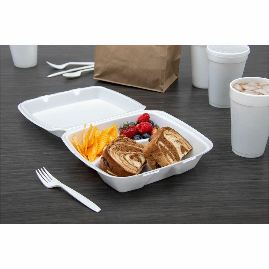 Dart 9-1/2" Triple-Compartment Foam Containers