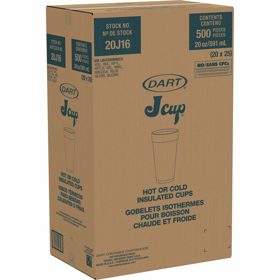 Dart J Cup 20 oz Insulated Foam Cups