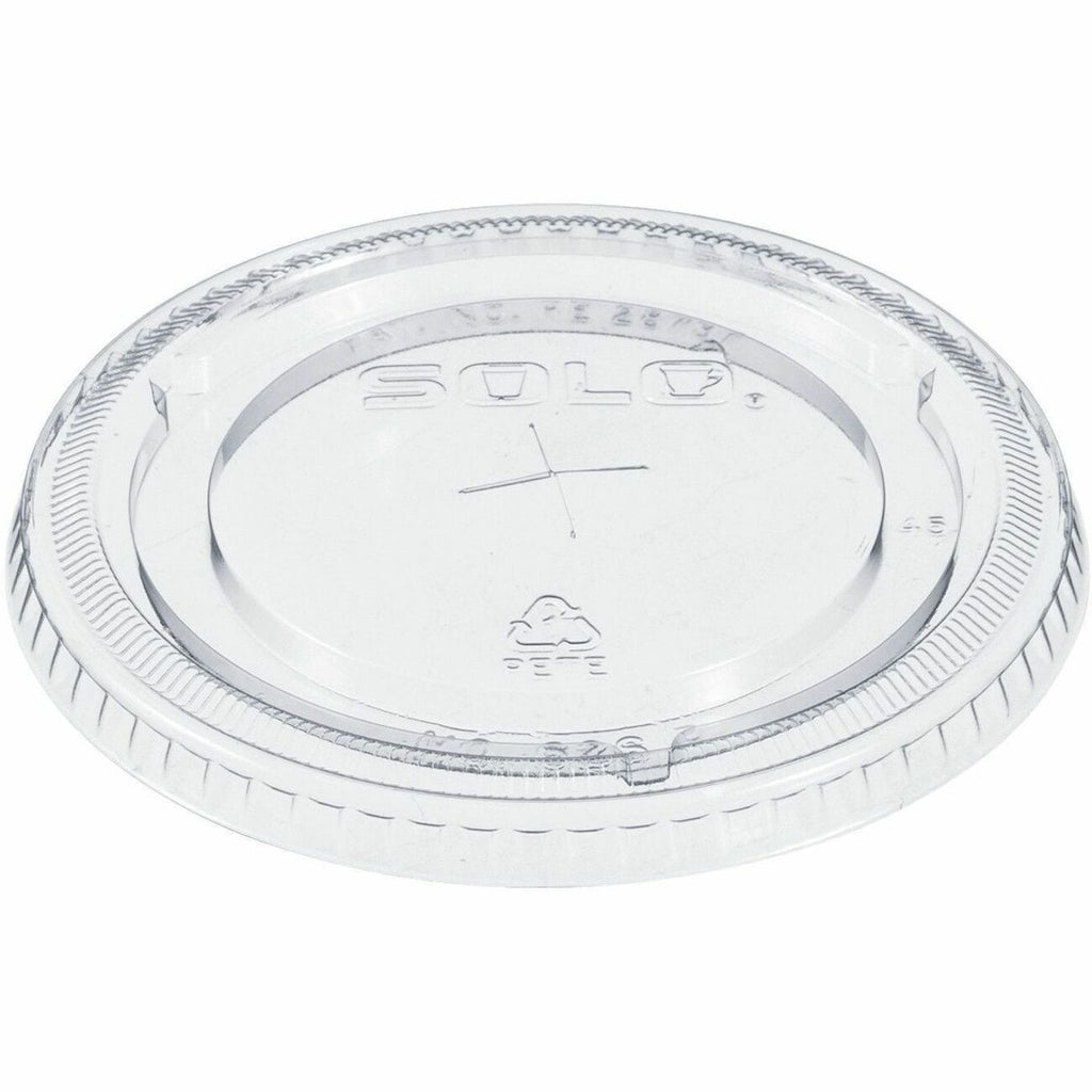 Dart 12-24 oz PET Plastic Straw-Slotted Lid - Clear