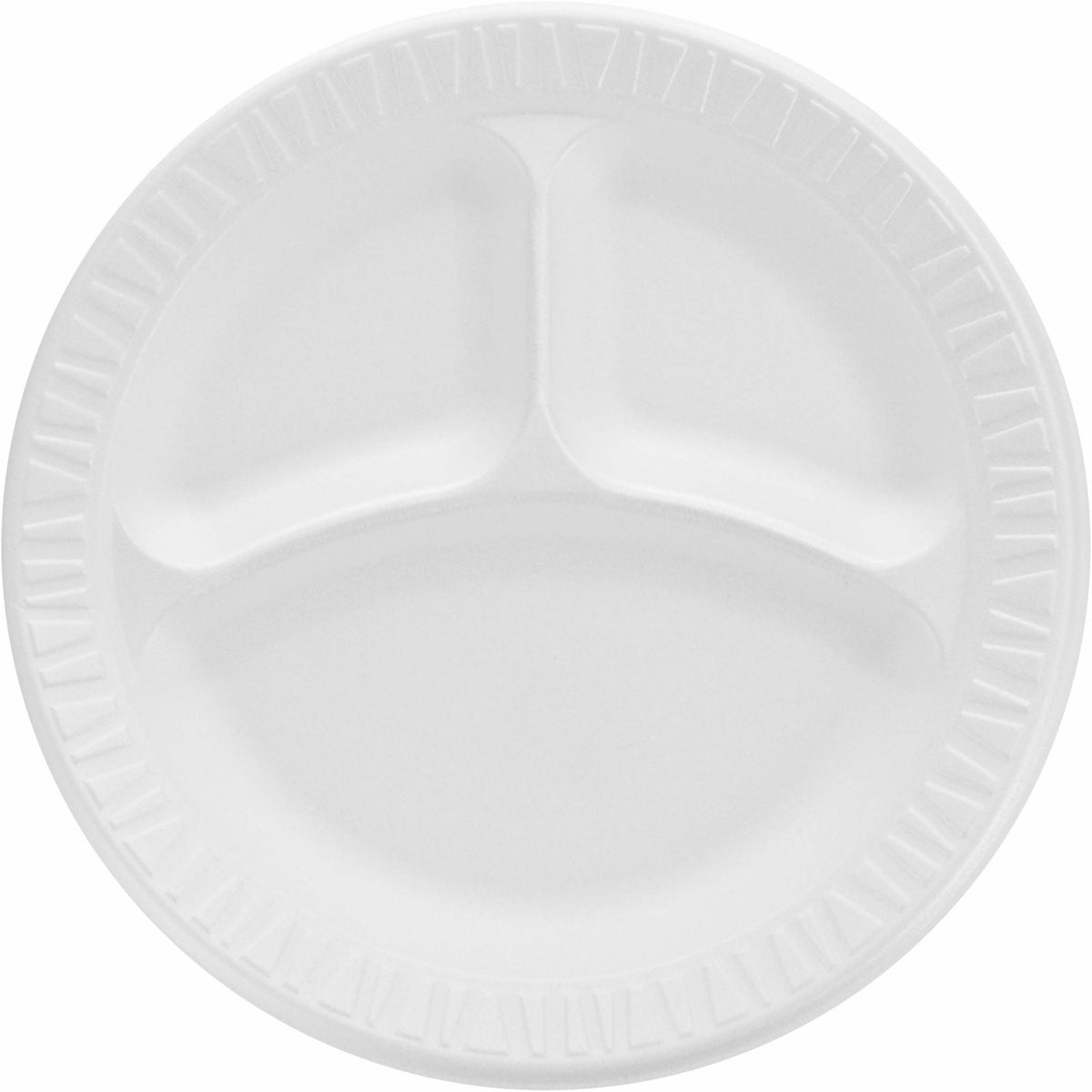 Dart Concorde 9" Nonlaminated Foam 3-Compartment Plates