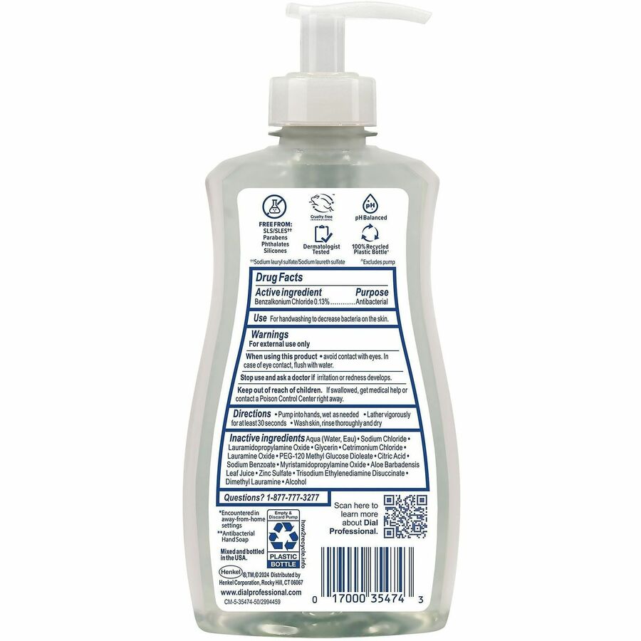 Dial Professional Scent-Free Sensitive Antibac. Hand Soap