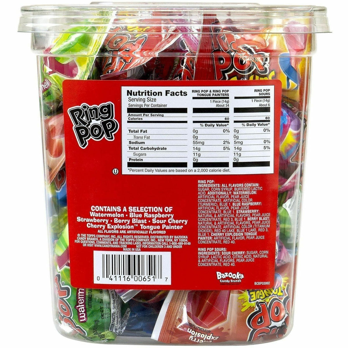 Green Rabbit Ring Pop Lollipops Variety Pack