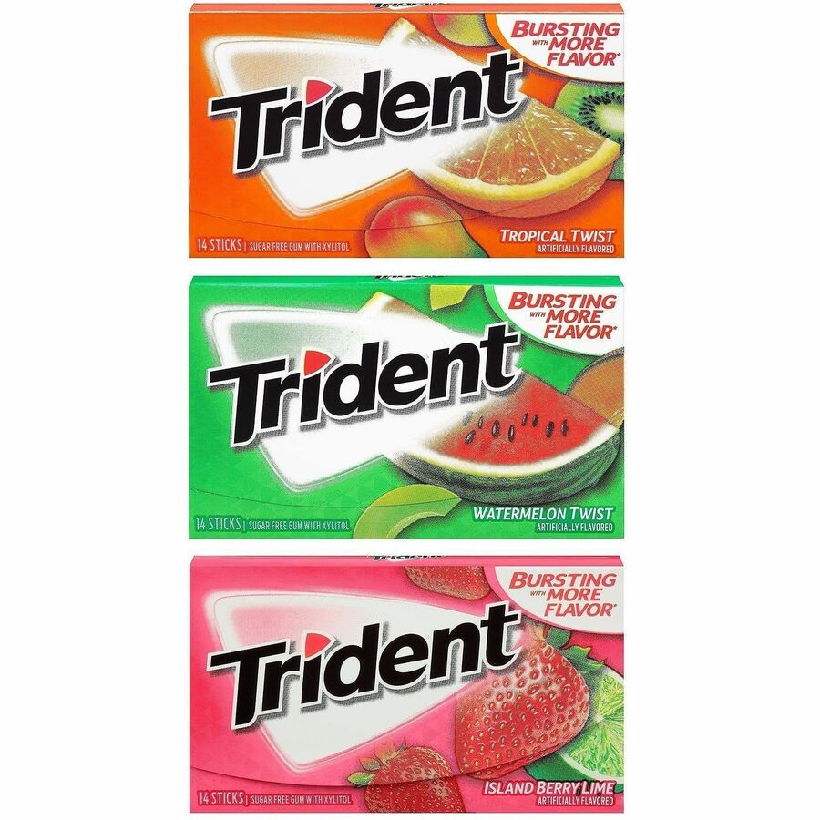 Green Rabbit Trident Sugar-Free Gum Fruit Variety